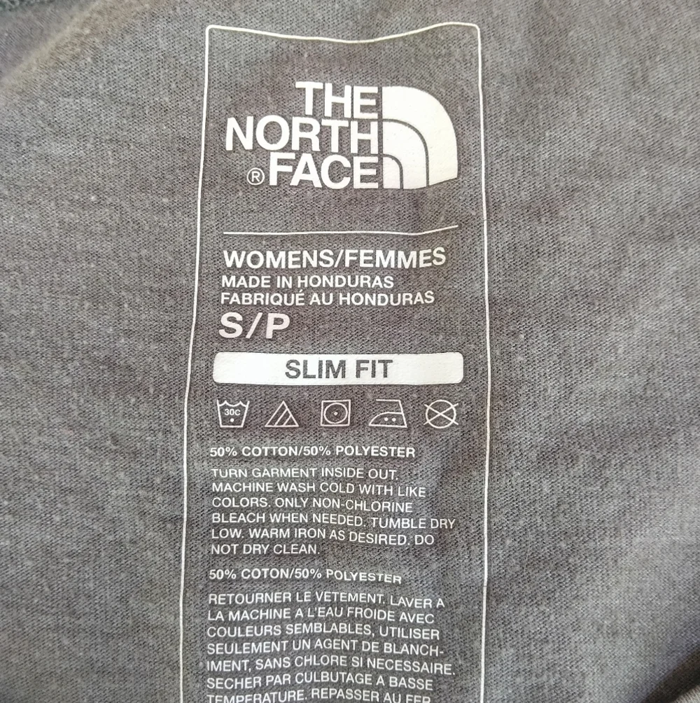 The North Face Graphic Baby Tee Gray Sunrise Slim Fit Size Small - Picture 7 of 7